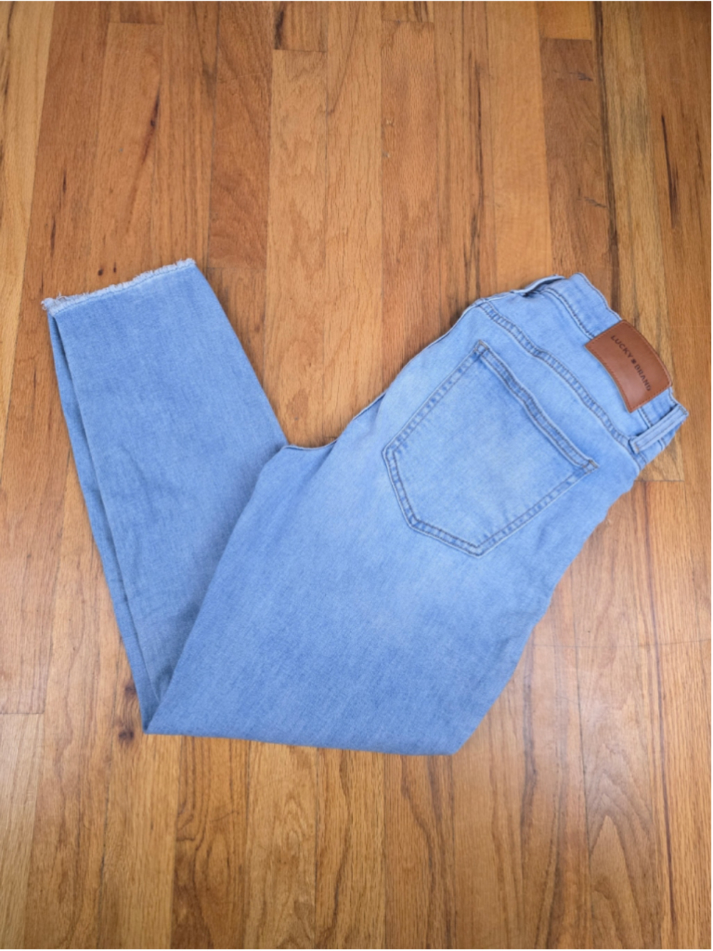 Women's Lucky Brand Ava Mid Rise Skinny Ankle Jeans Size 12 Light Blue
